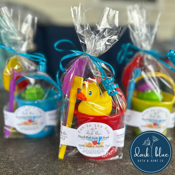 Summer Beach Pail Bath Bombs with Hidden Toys