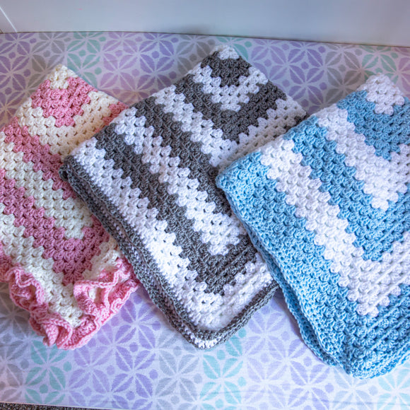 Made to Order: Crocheted Baby Blanket & Pacifier Clip Set