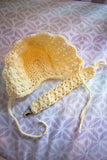 Ready to Ship: Crocheted Baby Blanket, Bonnet & Pacifier Clip Set