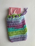 Crochet Soap Saver Washcloth Pouch- Handmade & 100% Cotton- Mermaid Stripe