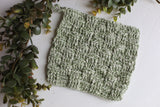 Crochet Soap Saver & Washcloth - Handmade & 100% Cotton- Olive