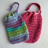 Crochet Soap Saver Washcloth Pouch- Handmade & 100% Cotton- Raspberry Pink